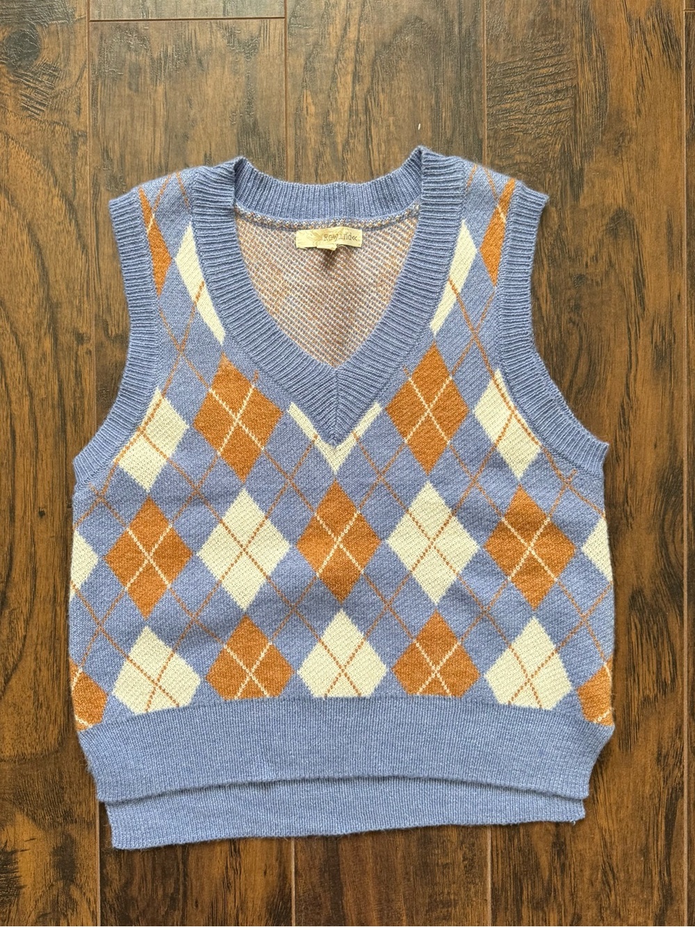 Rewind Size Small Blue Argyle Sweater Vest